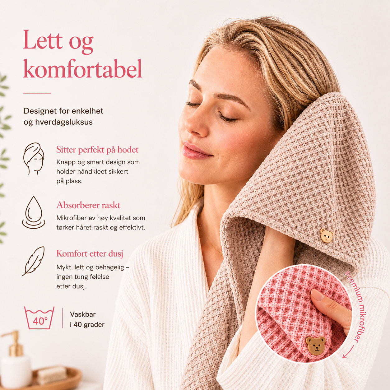 Norevly™ Hårhåndkle